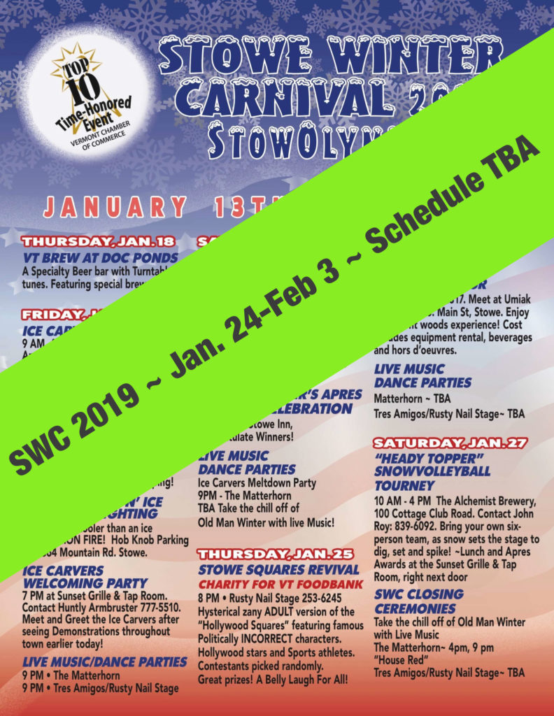 2019_schedule_tbd Stowe Winter Carnival
